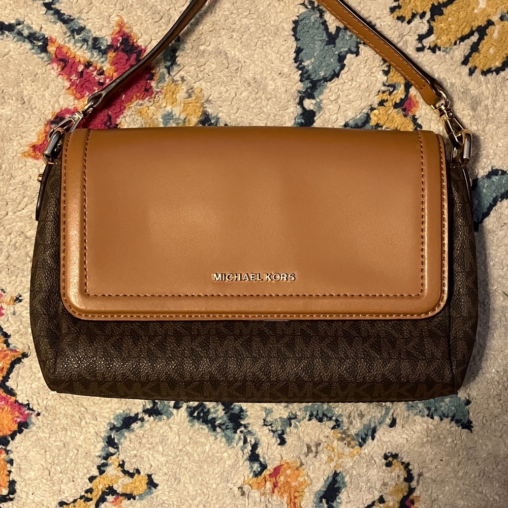 Michael Kors Brown and Tan Shoulder Bag